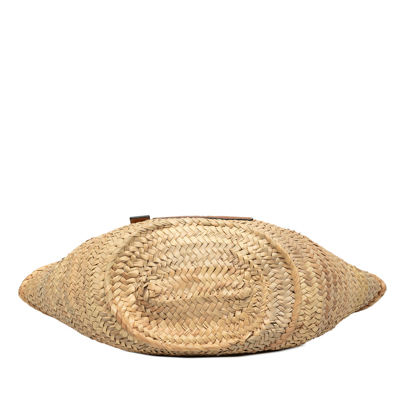 Medium Raffia Anagram Basket Tote - Image 3