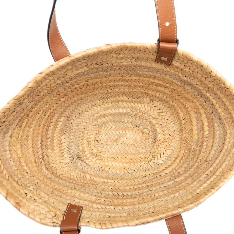 Medium Raffia Anagram Basket Tote - Image 4