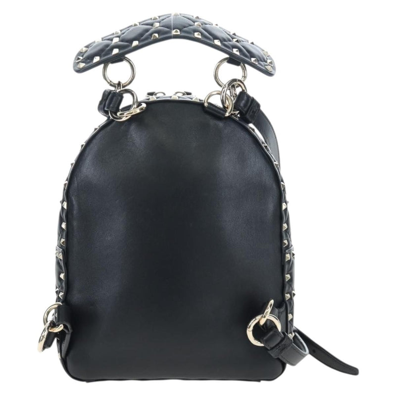 Valentino Garavani Rockstud Spike Quilted Leather Black Bag