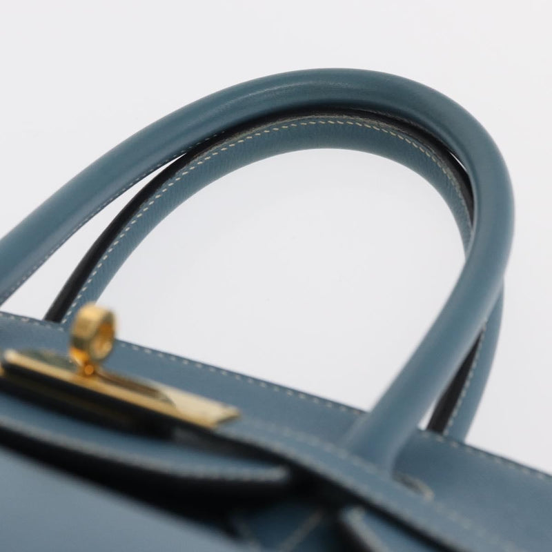 Hermes Birkin Blue Epsom With Gold Hardware Leather Bag
