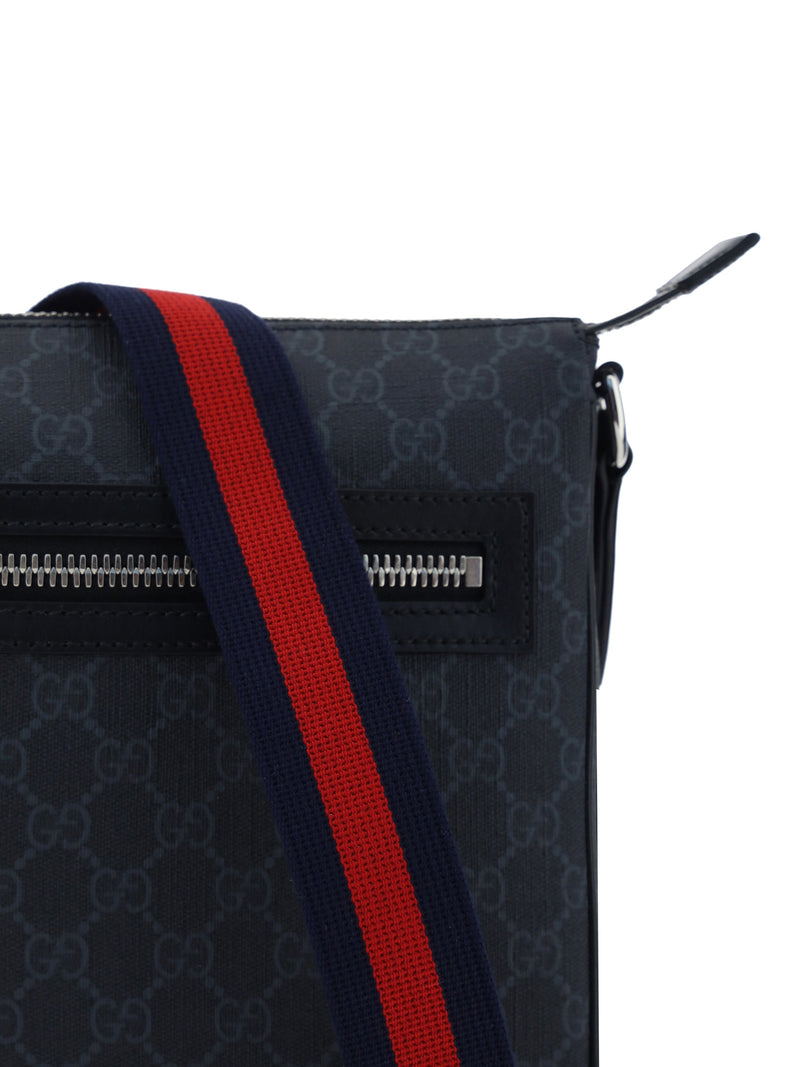 Gucci Gg Supreme Jacquard Shoulder Bag — Black Fabric