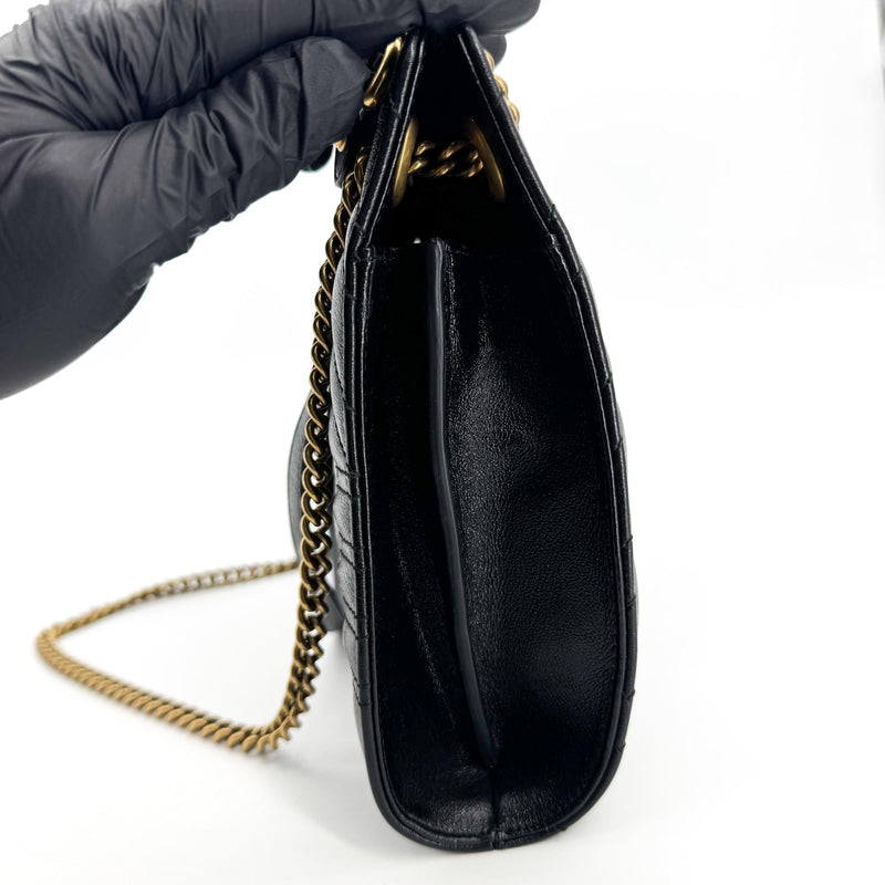 Gucci Gg Marmont Accordion Matelasse Leather Black Bag