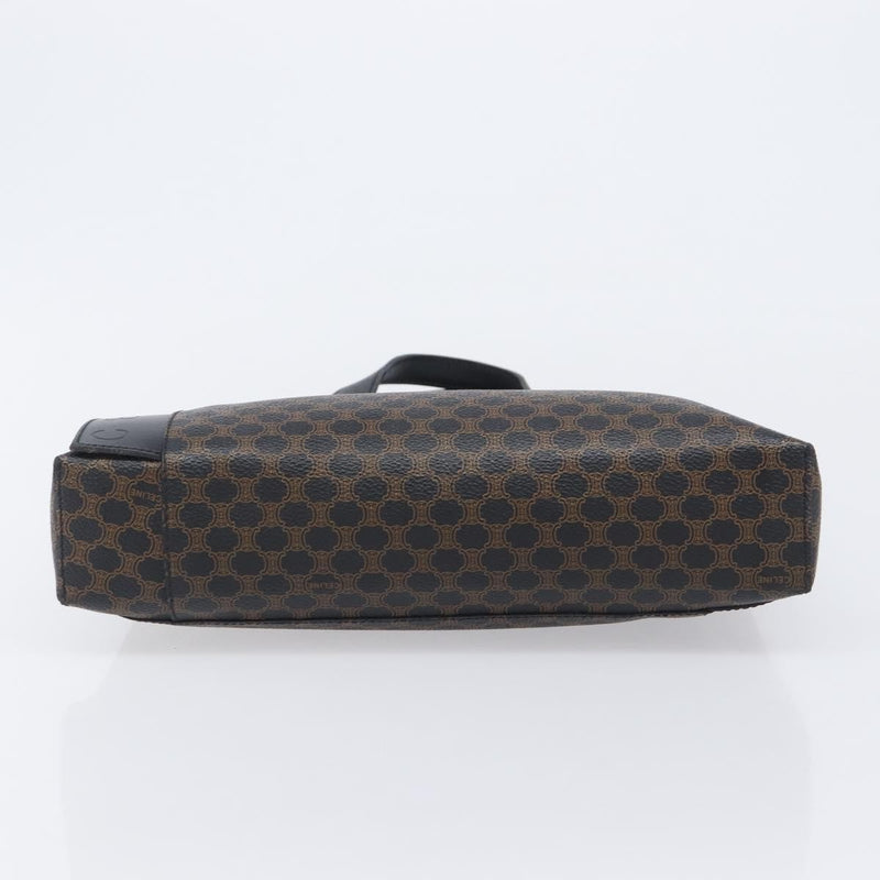 Celine Vintage Macadam Canvas And Leather Black Bag
