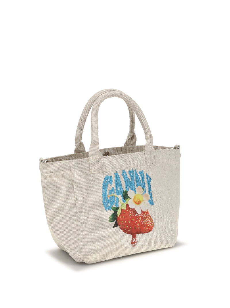 Ganni Easy Shoulder Bag — Beige Polyester