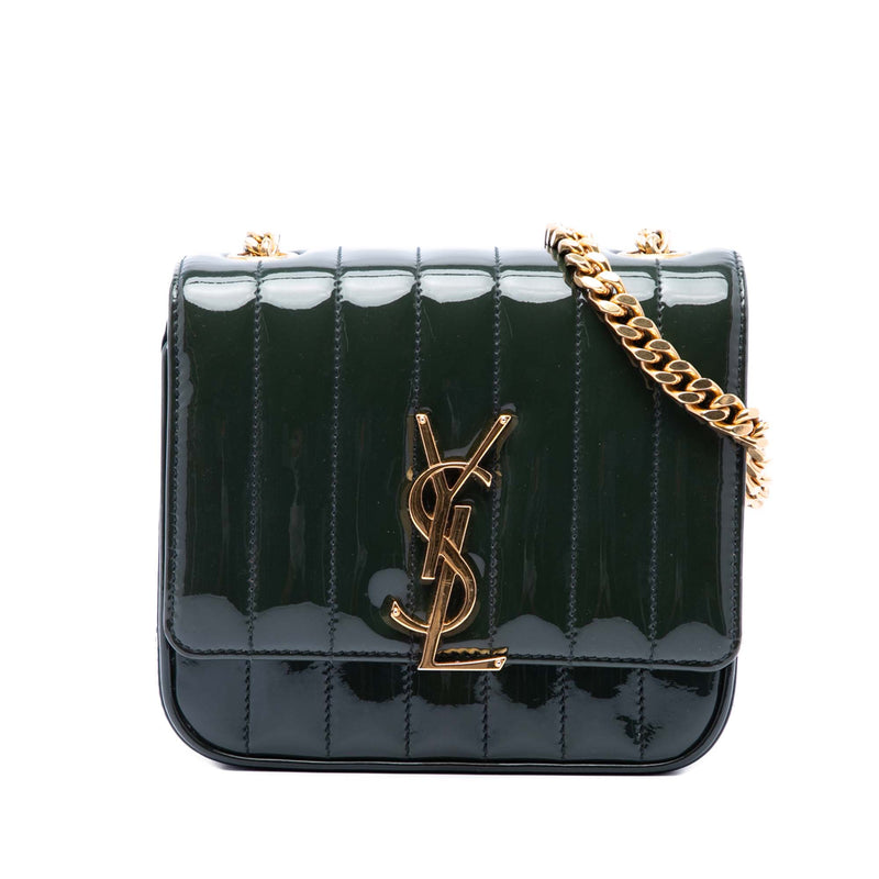 Small Patent Monogram Vicky Chain Bag