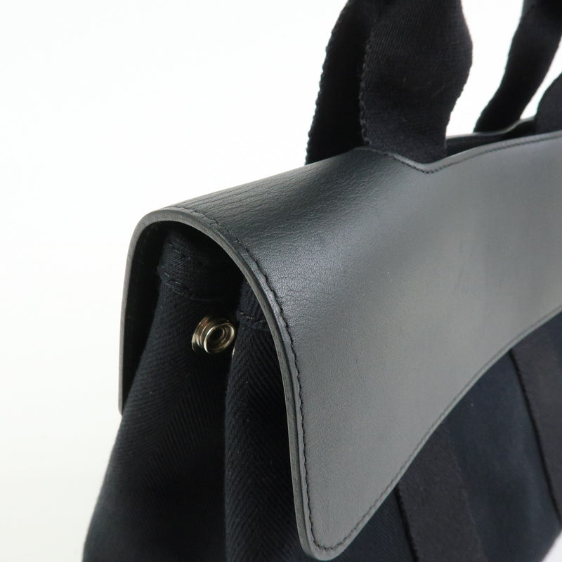 Hermes Valparaiso Toile And Leather Black Canvas Bag