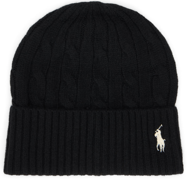Polo Ralph Lauren 455981442 Wool And Cashmere Beanie — Black Beanies