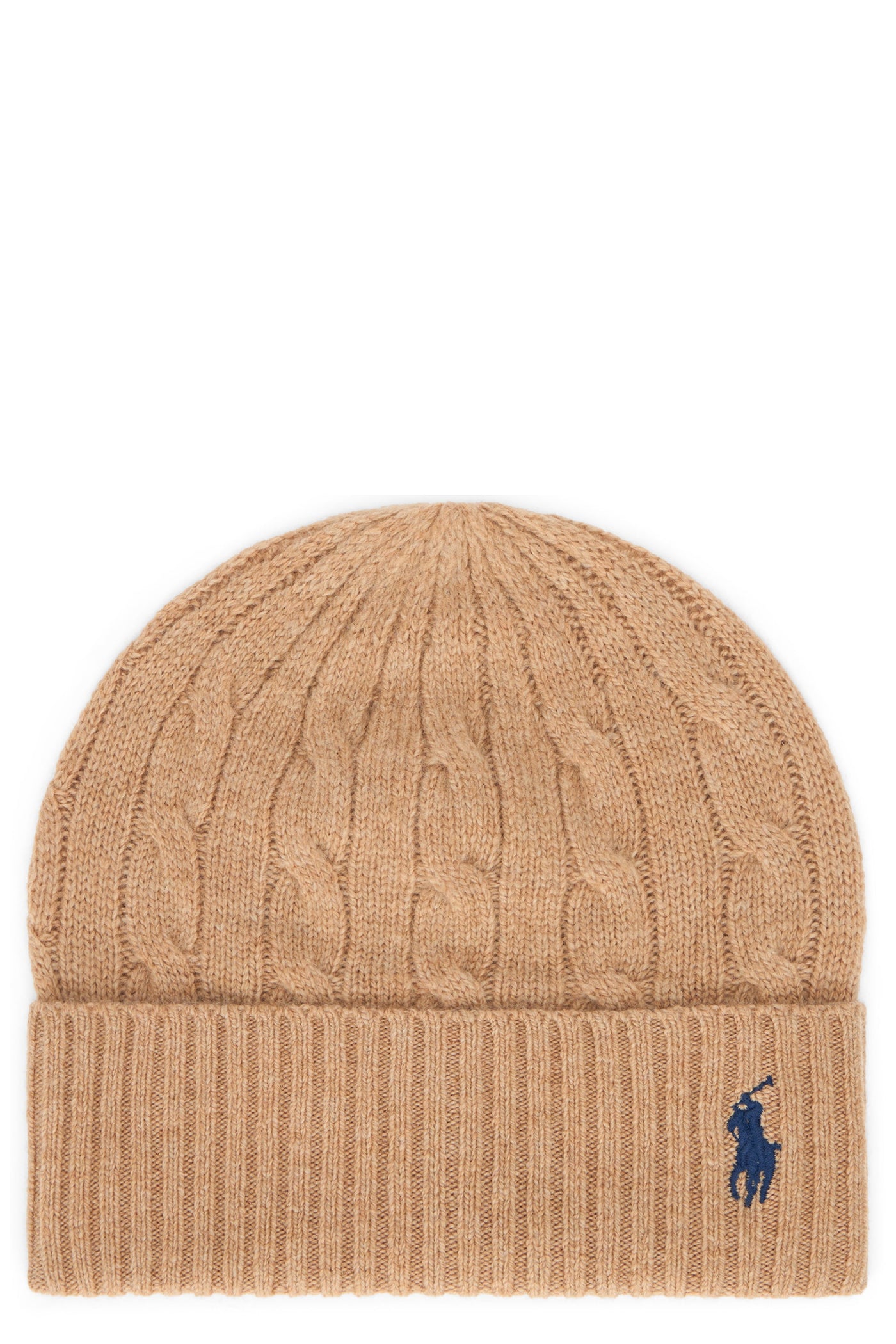 Polo Ralph Lauren 455981442 Cable-Knit Wool Beanie — Beige Beanies
