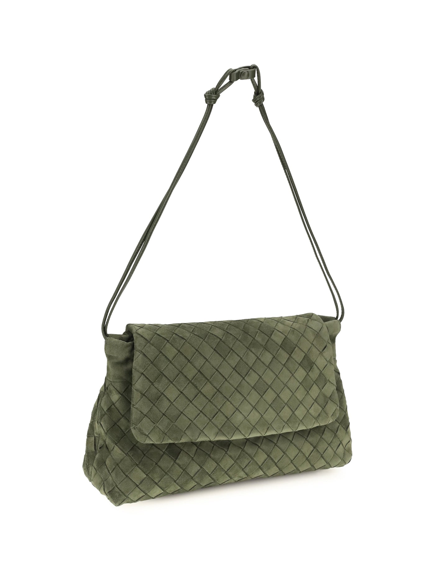Bottega Veneta Giorno Shoulder Bag — Green Calf Leather (bos Taurus)