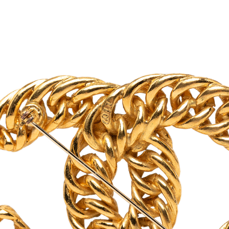 CC Gold Plated Chain Pin Brooch - Image 3