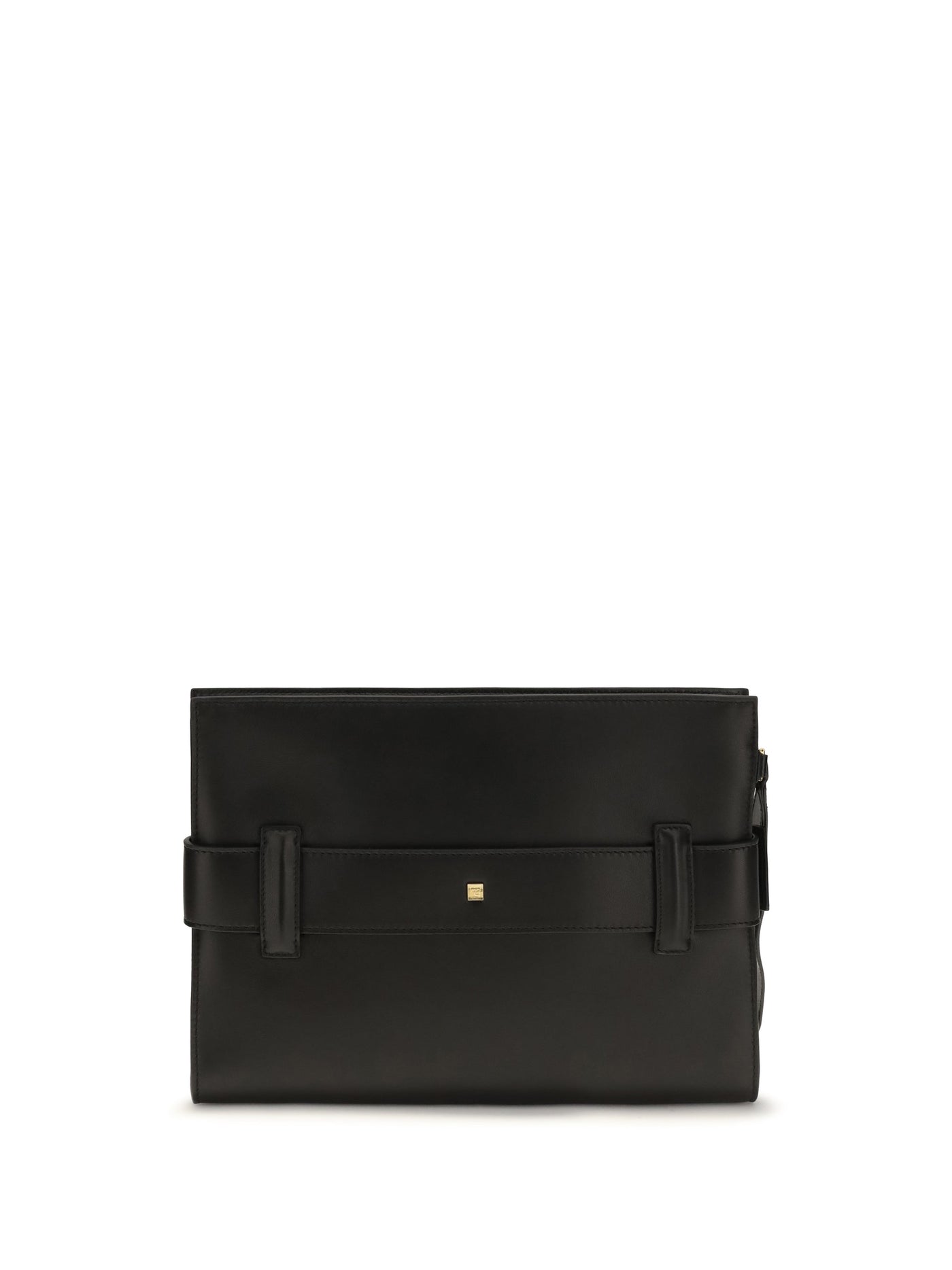 Balmain Anthem Clutch — Black Lamb Leather