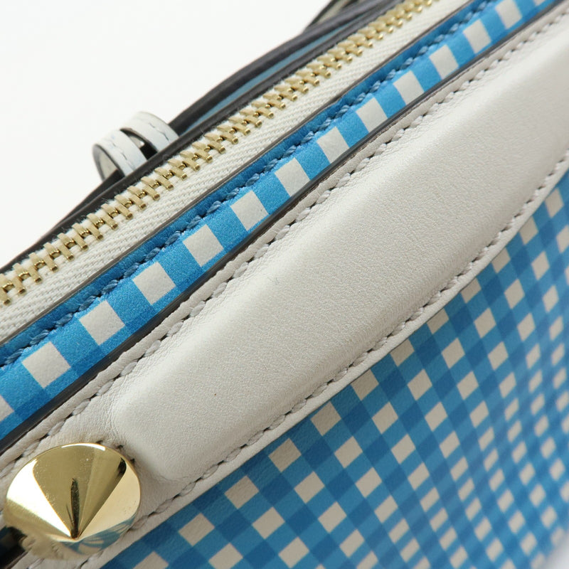 Fendi By The Way Satchel Printed Leather Blue