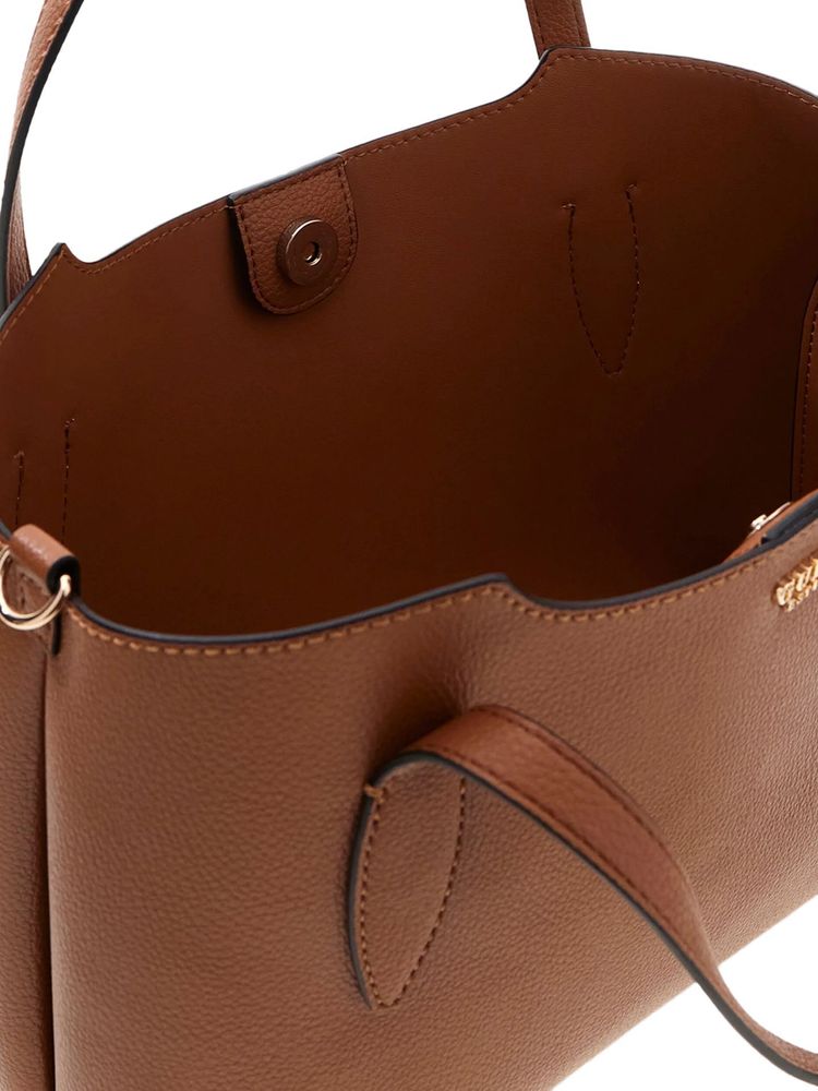 Guess Leather Tote Shoulder Bag — Brown Polyurethane