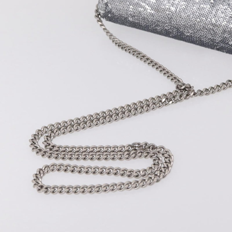 Balenciaga Hourglass Chain Leather With Sequins Silver Bag