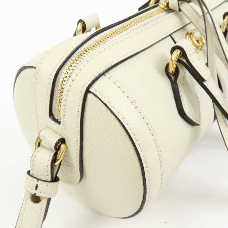 Gucci Ophidia Boston Leather White Bag