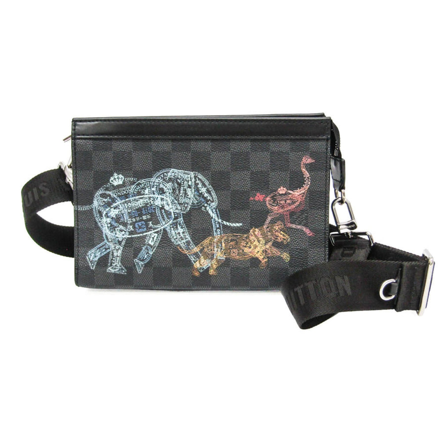 Louis Vuitton Gaston Wearable Limited Edition Wild Animals Damier Graphite Black Canvas Bag
