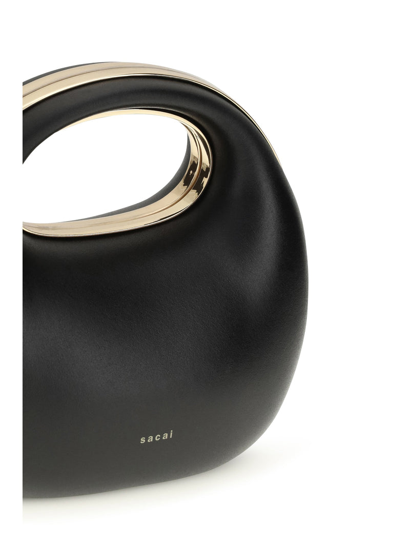 Sacai Sculptural Calf Leather Top Handle Bag — Black
