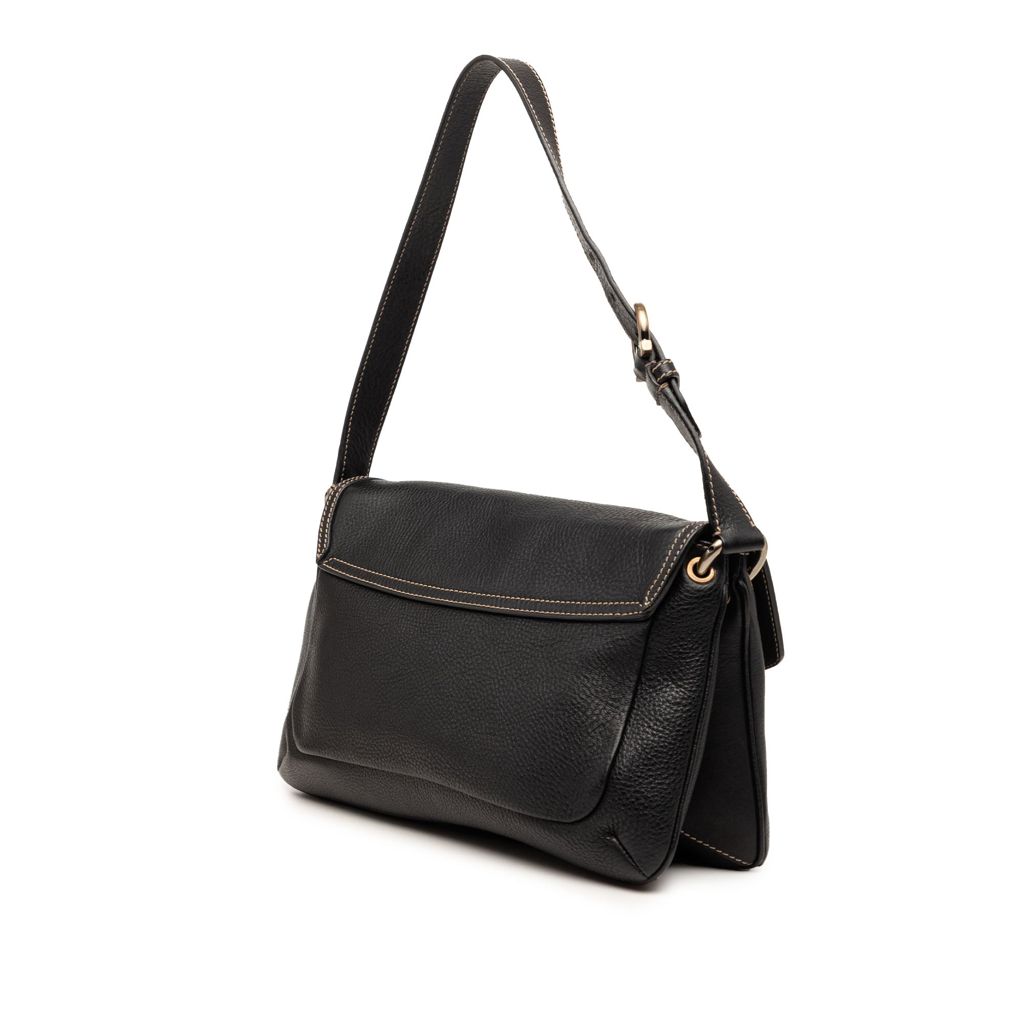 Leather Double Gancini Shoulder Bag - Image 2