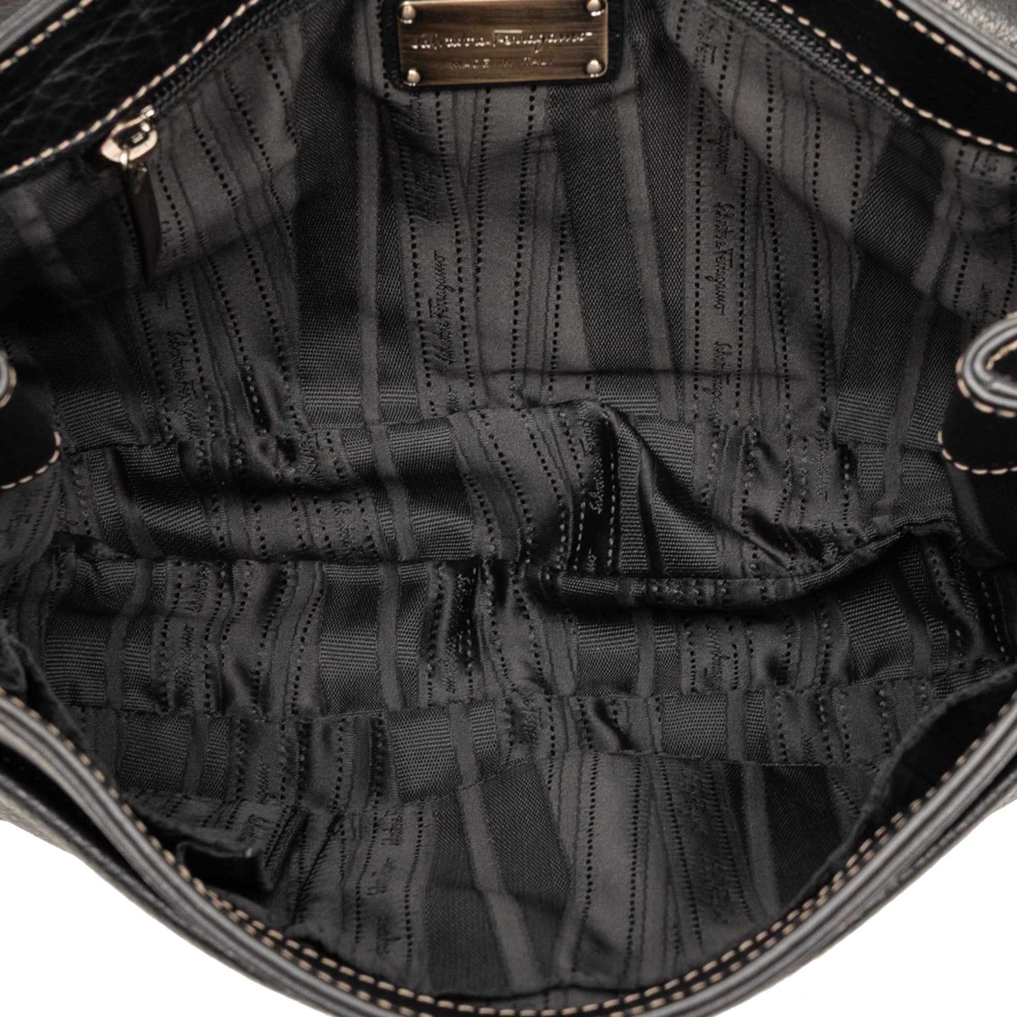 Leather Double Gancini Shoulder Bag - Image 4