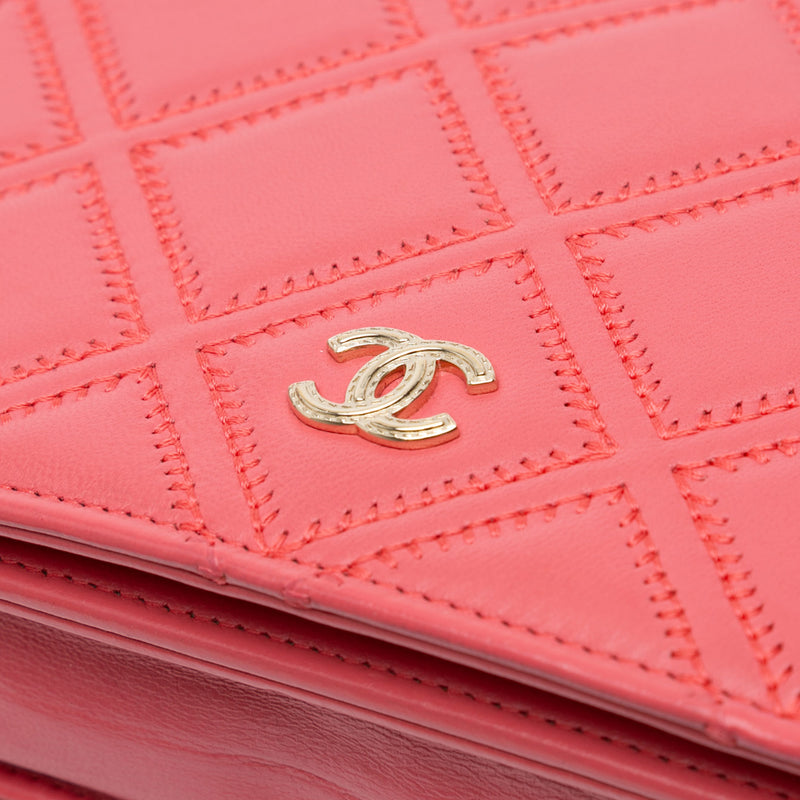 CC Quilted Lambskin Double Stitch Tassel Wallet On Chain - Image 11