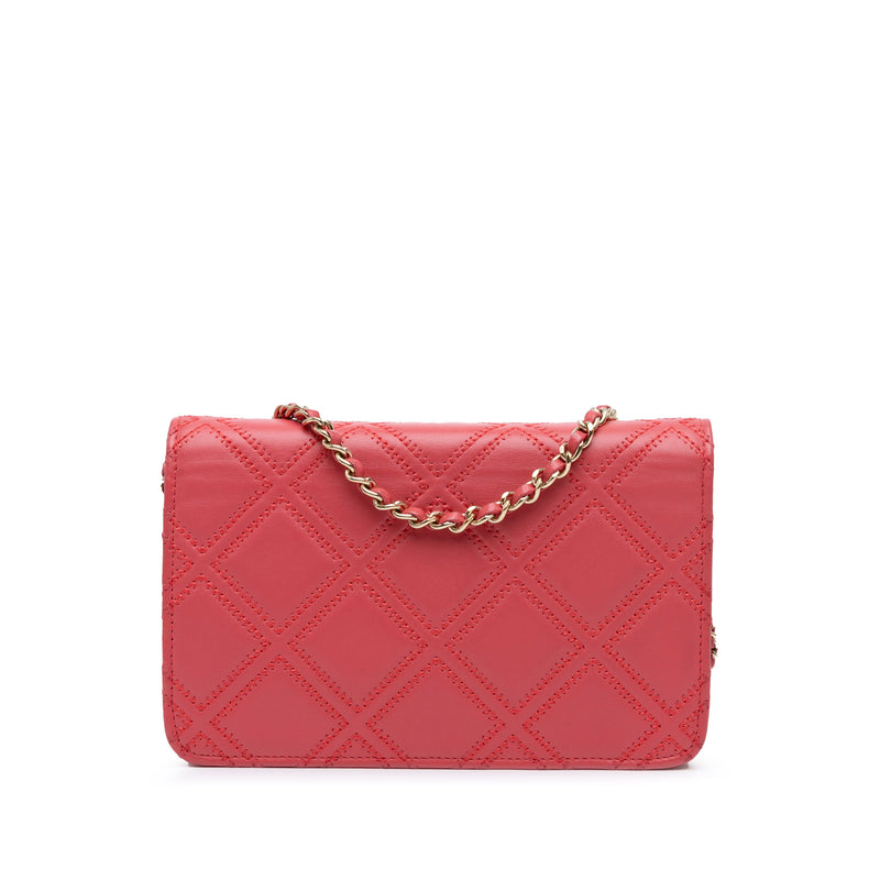 CC Quilted Lambskin Double Stitch Tassel Wallet On Chain - Image 3