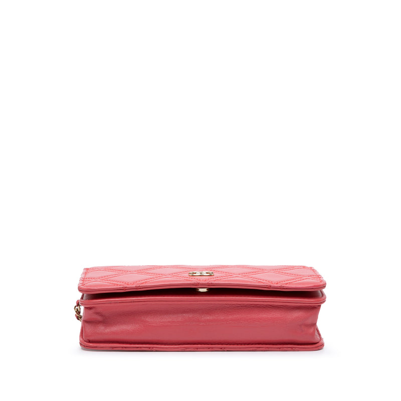 CC Quilted Lambskin Double Stitch Tassel Wallet On Chain - Image 4
