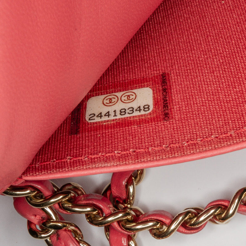 CC Quilted Lambskin Double Stitch Tassel Wallet On Chain - Image 9
