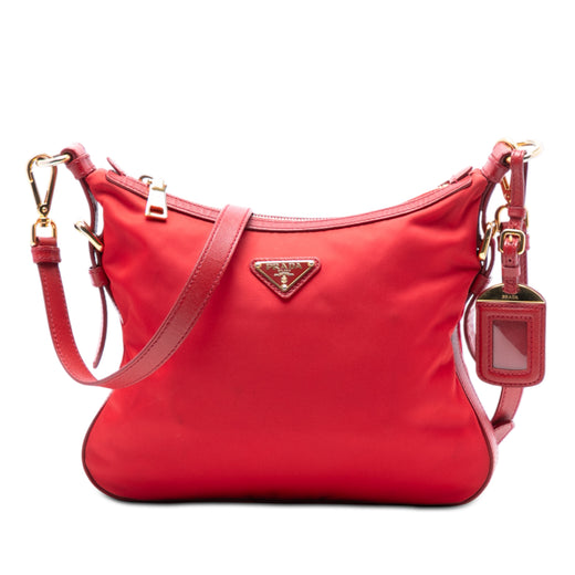 Saffiano Trimmed Tessuto Zip Top Crossbody - Image 1