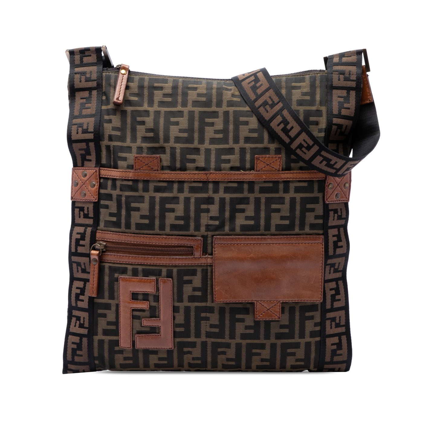 Zucca Canvas FF Flat Messenger Bag - Image 1