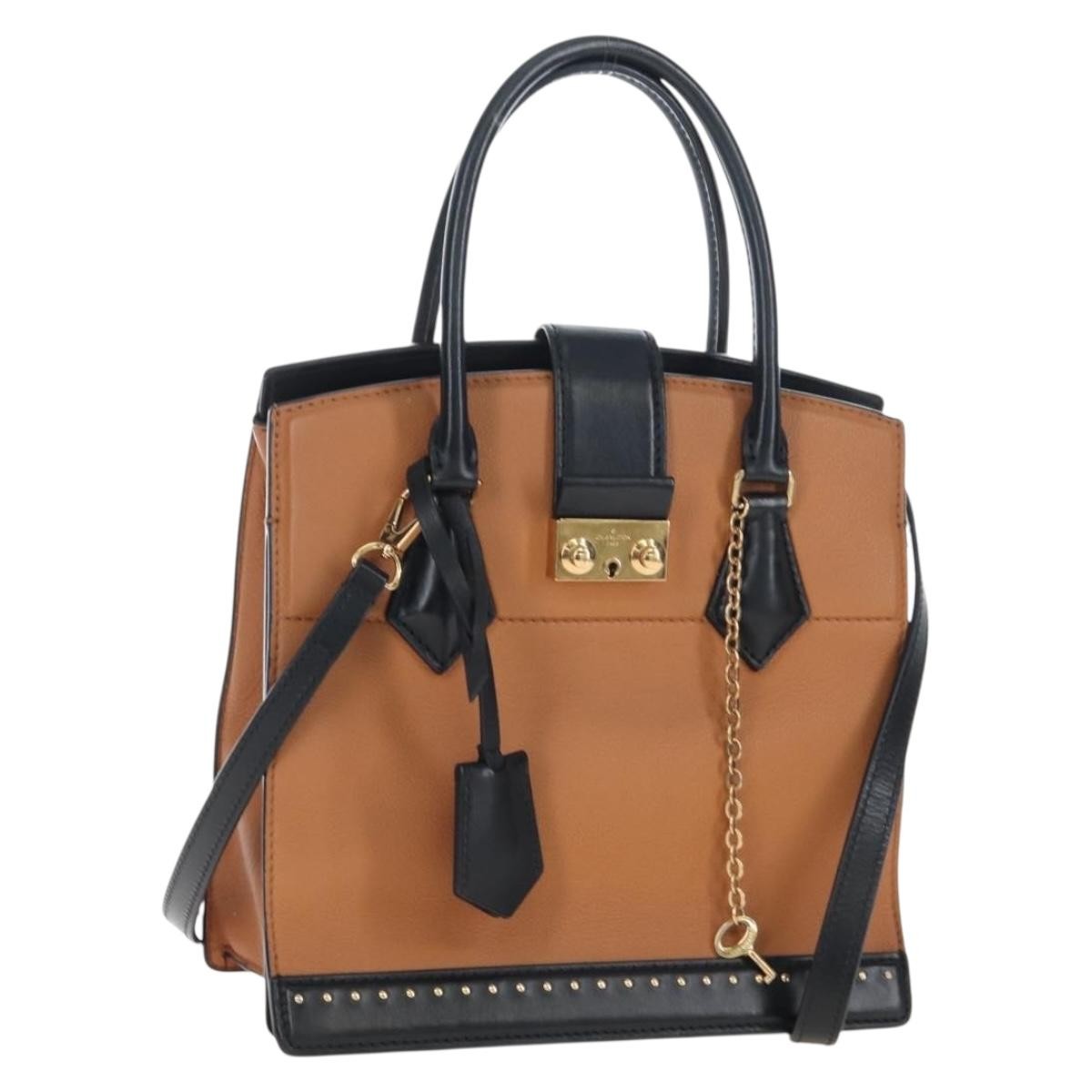 Louis Vuitton Cour Marly Leather With Studded Detail Beige Bag