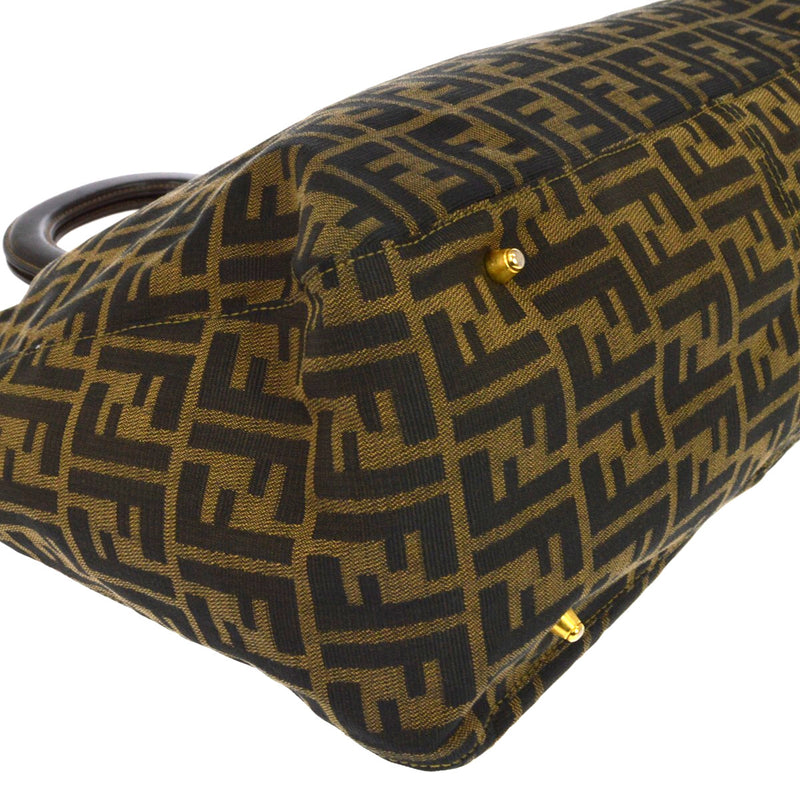 Fendi Vintage Top Handle Zucca Canvas Brown Bag