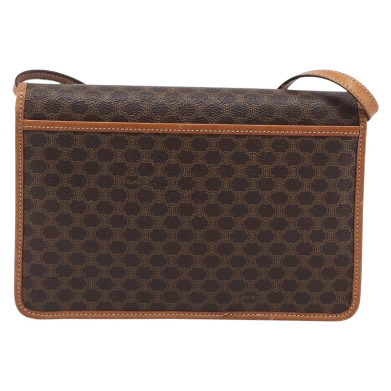 Celine Macadam Shoulder Canvas Brown Bag