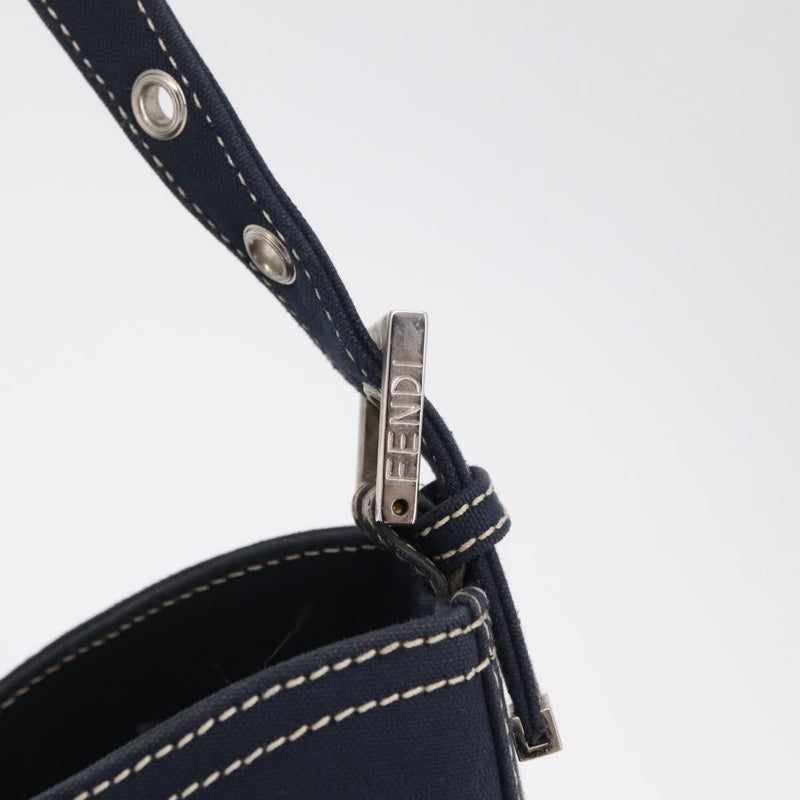 Fendi Baguette Canvas Navy Bag