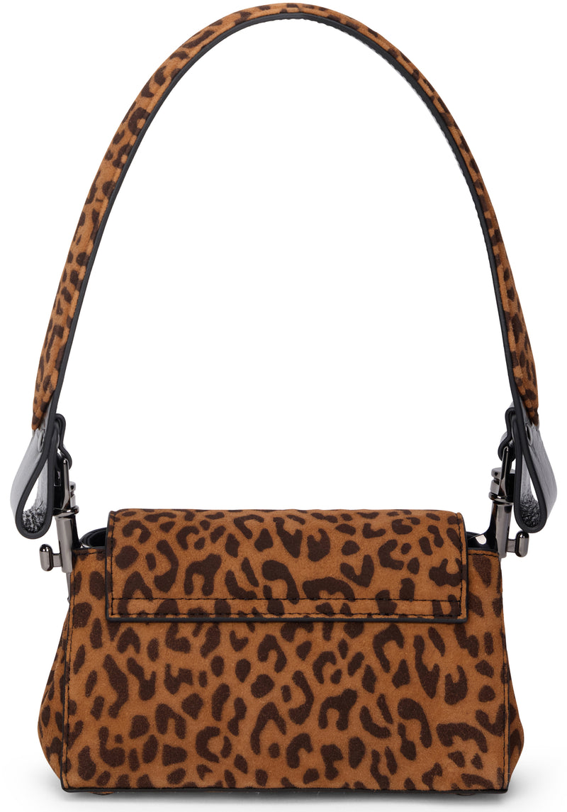 Vivienne Westwood Leopard Print Sheep Fur Shoulder Bag — Brown