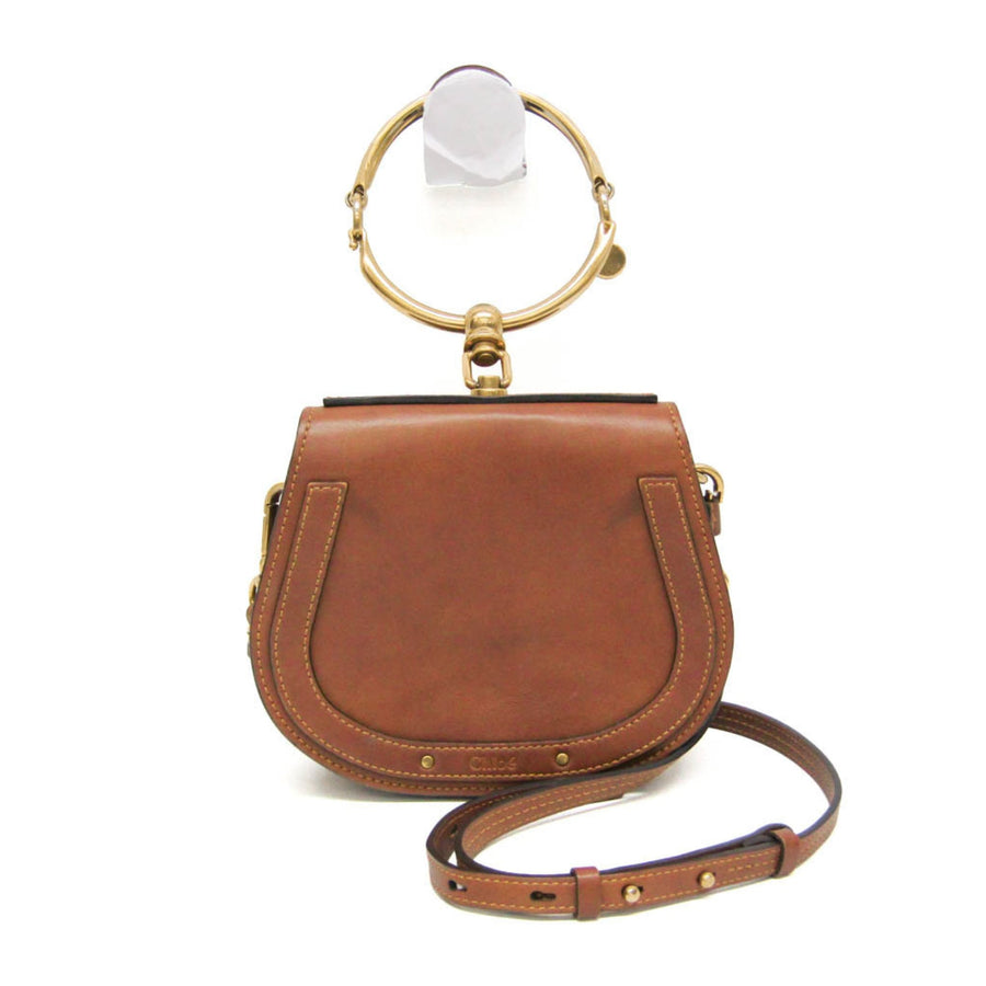 Chloe Nile Studded Suede And Leather Brown Bag