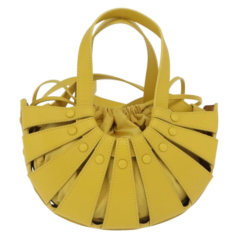 Bottega Veneta Shell Leather Yellow Bag