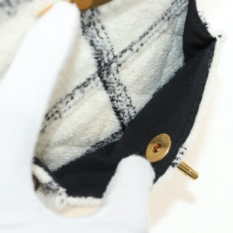 Chanel Duma Drawstring Quilted Wool Tweed Beige Bag