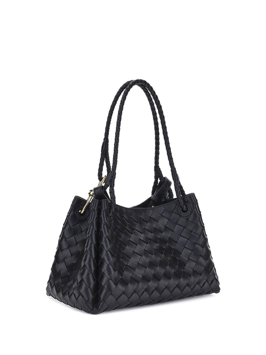 Bottega Veneta Shoulder Bag — Black Lamb Leather