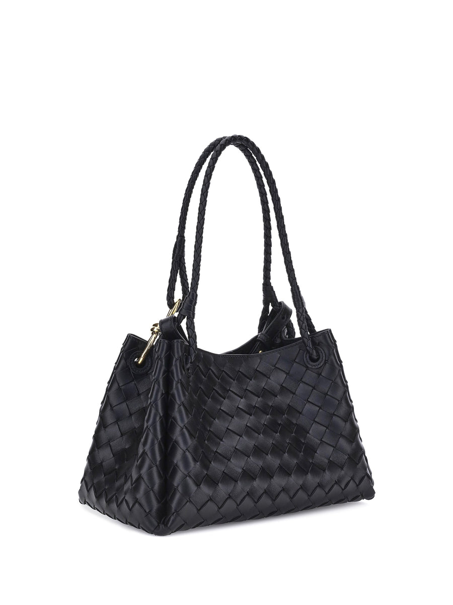 Bottega Veneta Shoulder Bag — Black Lamb Leather