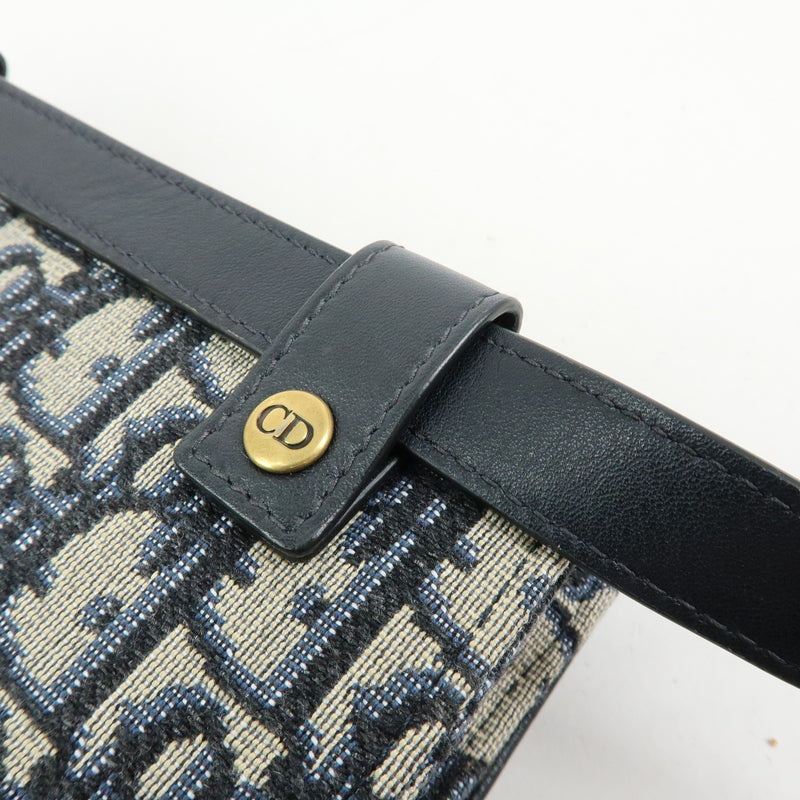 Christian Dior Saddle Belt Oblique Canvas Navy Bag