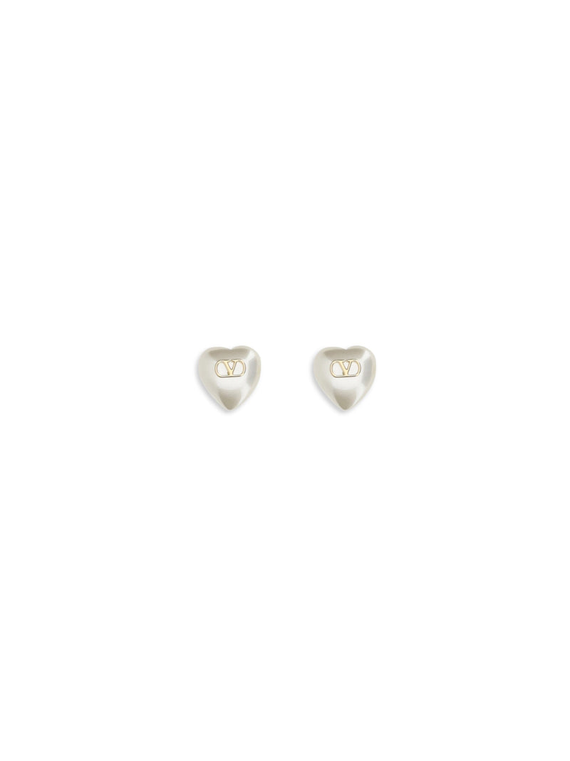 Valentino Garavani Earrings — Gold Metal With Pearl Accents