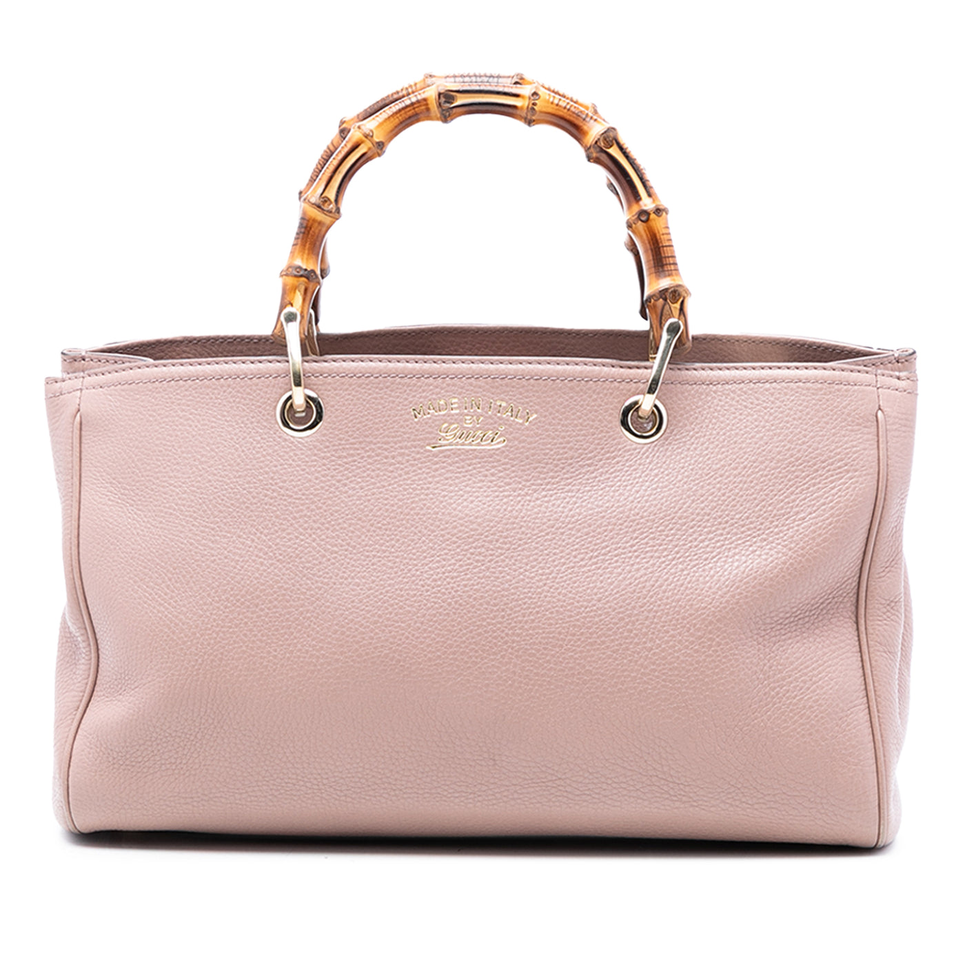 Medium Calfskin Bamboo Shopper Satchel - Image 1