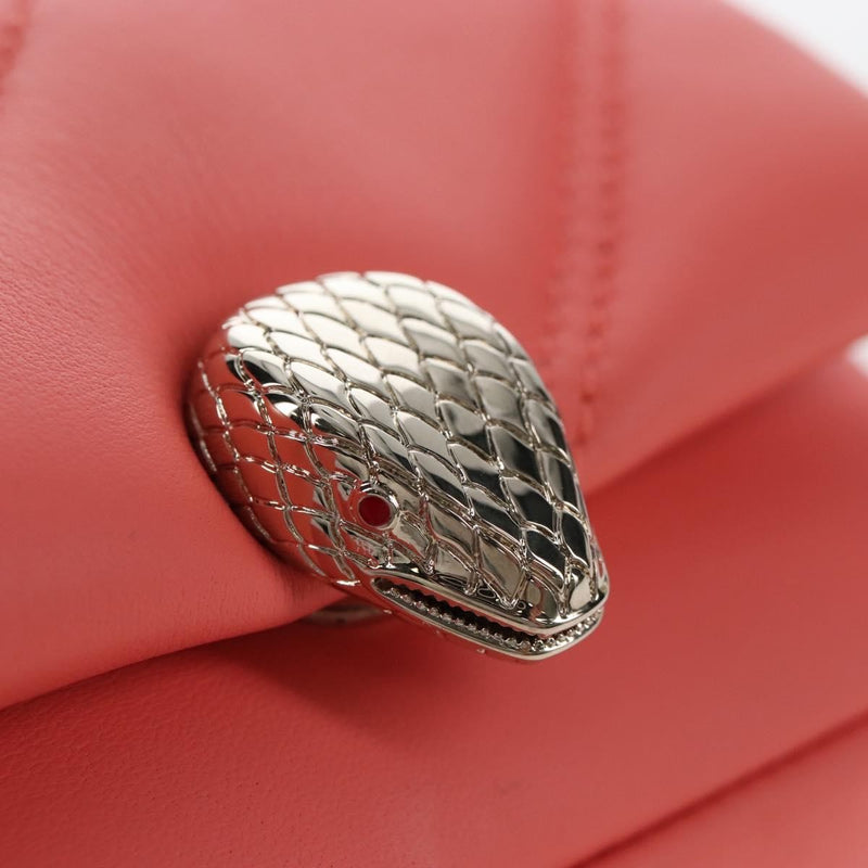 Bvlgari Serpenti Cabochon Diagonal Quilted Leather Pink Bag