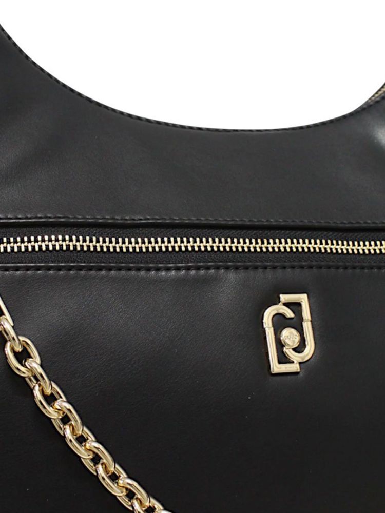Liu Jo Soft Polyurethane Crescent Hobo Bag — Black