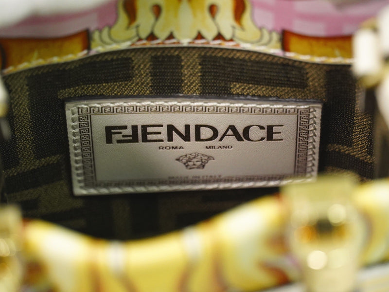 Fendi X Versace Fendace Convertible Sunshine Shopper Printed Laminated Leather Multicolour Bag