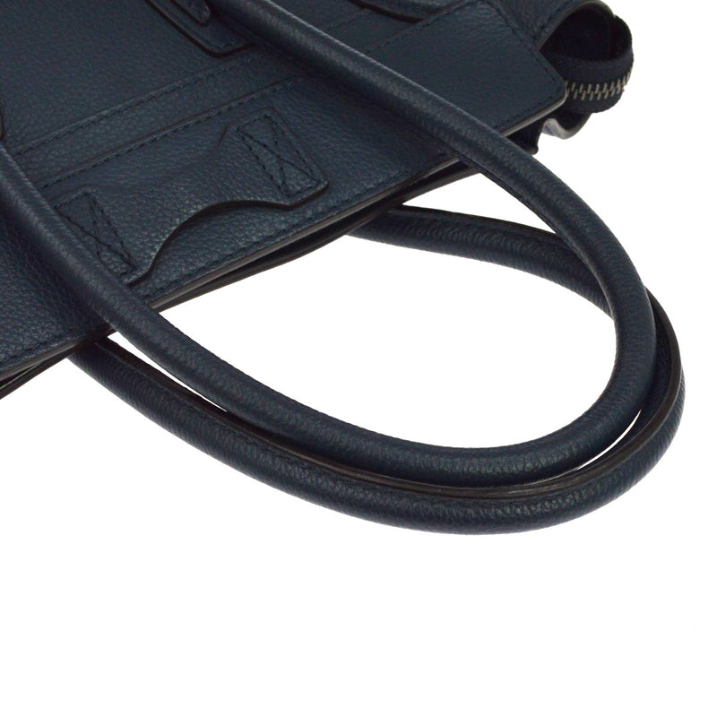 Celine Luggage Grainy Leather Navy Bag