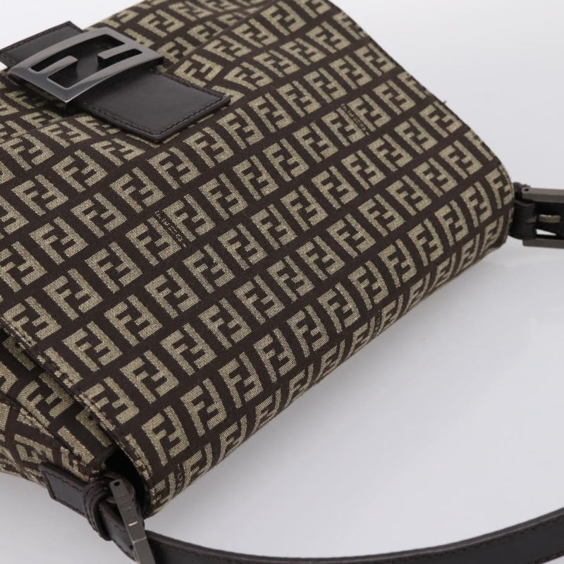 Fendi Mamma Baguette Zucchino Canvas Brown Bag