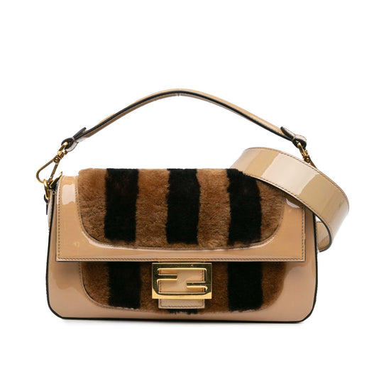 Shearling Pequin Baguette Satchel - Image 1