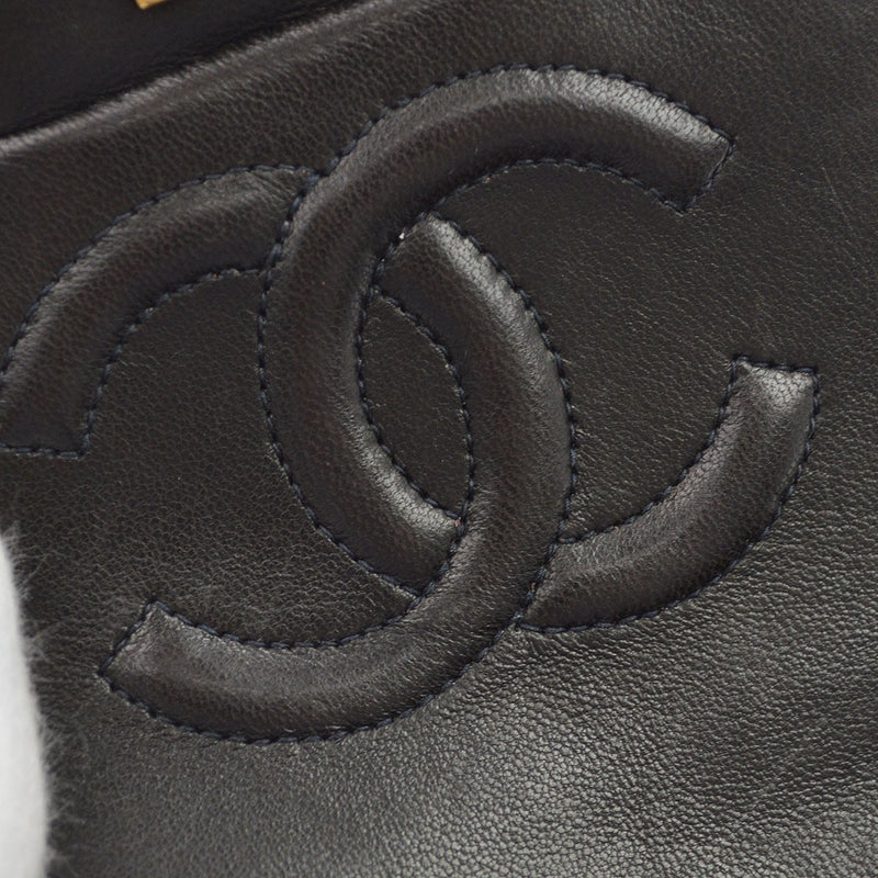 Chanel Vintage Square Classic Single Flap Quilted Lambskin Black Leather Bag