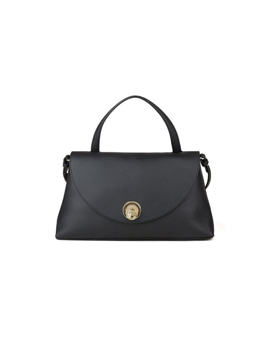 Coccinelle Nikla Top Handle Bag — Black Cowhide